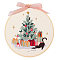 Christmas Pattern DIY Embroidery Kit, including Embroidery Needles & Thread, Cotton Linen Cloth, Christmas Tree, 300x300mm