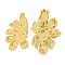 Ion Plating(IP) 304 Stainless Steel Stud Earrings for Women, Flower, Golden, 21.5x13mm, 26x17mm