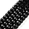 Transparent Glass Beads Strands, Faceted, Barrel, Black, 8x6mm, Hole: 1.2mm, about 64pcs/strand, 14.96''(38cm)