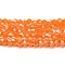 Transparent Electroplate Glass Beads Strands, Pearl Luster Plated, Faceted, Bicone, Orange Red, 3.5~3.8x3mm, Hole: 0.8mm, about 113~115pcs/strand, 14.17~14.37 inch(36~36.5cm)