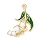 Alloy Enamel Pendants, Long-Lasting Plated, Golden, Flower Charm, White, 29.5x21x3.5mm, Hole: 1.6mm