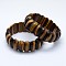 Natural Tiger Eye Beads Stretch Bracelets, Rectangle, 2-1/8 inch~2-1/4 inch(5.5~5.6cm)