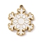 Christmas Theme Ion Plating(IP) 304 Stainless Steel Enamel Charms, Golden, Snowflake, 13x10.5x1.5mm, Hole: 0.8mm