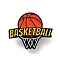 Basketball Theme Black Alloy Brooches, with Enamel, Gold, 25x30x1.5mm