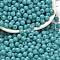 Opaque Colours Glass Seed Beads, Round, Turquoise, 4.5x3.5mm, Hole: 1mm, about 4500pcs/pound