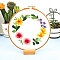 Flower Pattern Embroidery Kits, Including Embroidery Cloth & Thread, Needle, Instruction Sheet, Colorful, 220x150mm