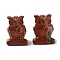 Natural Red Jasper Carved Figurines, for Home Office Desktop Decoration, Owl, 15.5~18.5x13~15x22~24mm