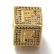 Brass Cubic Zirconia Beads, Letter F, Square, Letter F, 9.5x9.5x9.5mm, Hole: 6mm