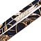 Polyester Ribbons, Garment Accessories, Black, Leaf Pattern, 3/8 inch(10.5mm), 5 Yards/roll.