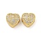 Rack Plating Brass Micro Pave Cubic Zirconia European Beads, Cadmium Free & Lead Free, Long-Lasting Plated, Heart, Real 18K Gold Plated, 11.5x12x8mm, Hole: 5mm