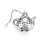 Tarnish Resistant Teapot Shape Tea Infuser, with Chain & Hook, Loose Tea 304 Stainless Steel Mesh Tea Ball Strainer, Stainless Steel Color, 168mm