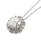 304 Stainless Steel Cable Chain Flower Pendant Necklaces for Women, Stainless Steel Color, 15.55~15.83 inch(39.5~40.2cm)