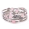 Bohemian Multi-Layered Natural Rose Quartz Wrap Bracelet Women's Jewelry, show in picture