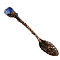 Alloy Coffee Tea Spoon, Natural Lapis Lazuli Heart Head Spoon, 130x20mm