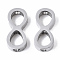 Tarnish Resistant 304 Stainless Steel Beads, Infinity, Stainless Steel Color, 14.5x7x3mm, Hole: 2mm