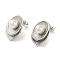 Flower 304 Stainless Steel Stud Earrings, Plastic Imitation Pearl Earrings for Women, Stainless Steel Color, 22x18mm