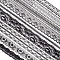 Gorgecraft 9 Styles Polyester Lace Trim, Flower Pattern, Black, 1/2~2 inch(14~52mm)