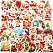 50Pcs Christmas Theme Cartoon Paper Stickers, Self-Adhesive Decals, for Water Bottles Laptop Phone Skateboard Decoration, Mixed Color, 30~53x29~52x0.3mm