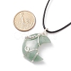 4Pcs 4 Style Natural & Synthetic Mixed Gemstone Crescent Pendant Necklaces Set NJEW-TA00032-8