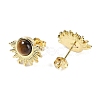 Natural Tiger Eye Stud Earrings EJEW-K288-01G-03-2