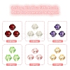 90Pcs 6 Colors Faceted Transparent Glass Beads GLAA-Q026-05-2
