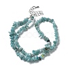 Natural Flower Amazonite Chip Beaded Necklaces for Men Women NJEW-G159-01L-4