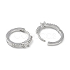 Clear Cubic Zirconia Hoop Earrings EJEW-L292-005P-2