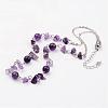 Gemstone Beaded Necklaces NJEW-JN01702-2