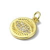 Eye Theme Brass Micro Pave Cubic Zirconia Pendants KK-H475-58G-01-2