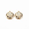 Brass Micro Pave Clear Cubic Zirconia Charms KK-S356-678-1