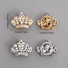 CHGCRAFT 12Pcs 2 Colors Crystal Rhinestone Crown Lapel Pins JEWB-CA0001-37-2