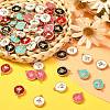 60Pcs 6 Colors Alloy Enamel Pendants ENAM-CJ0002-49-6