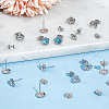 Unicraftale 84Pcs 6 Style 201 Stainless Steel Stud Earring Findings STAS-UN0057-42-2