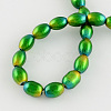 Spray Painted Rice Glass Beads Strands DGLA-S041-11x8mm-24-2