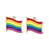 Rainbow Color Pride Flag Alloy Enamel Pendants ENAM-K067-10-2