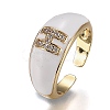 Brass Micro Pave Clear Cubic Zirconia Cuff Rings RJEW-H538-03G-H-3