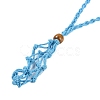 Braided Waxed Cord Empty Macrame Pouch Slider Necklace Making FIND-C061-01D-1