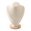 Microfiber Wooden Necklace Displays NDIS-O008-03A-M-3