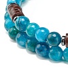 Natural Chalcedony & Synthetic Non-magnetic Hematite Beads Energy Stretch Bracelets Set BJEW-JB07142-03-7