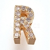 Golden Plated Brass Micro Pave Cubic Zirconia Slide Charms ZIRC-L075-61R-G-1