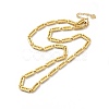 Clear Cubic Zirconia Column Link Chain Necklace NJEW-E074-04G-3