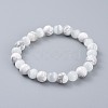 Natural Howlite Stretch Bracelets BJEW-JB04506-01-1