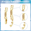 DICOSMETIC 10Pcs 2 Colors Bowknot Rack Plating Brass Clear Cubic Zirconia Watch Band Clasps ZIRC-DC0001-10-4