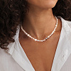 925 Sterling Silver with Natural Pearls Beads Necklaces NJEW-Z030-09G-3
