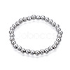 201 Stainless Steel Round Beaded Stretch Bracelet for Men Women BJEW-N017-163B-01-1