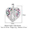 Brass Micro Pave Colorful Cubic Zirconia Pendants ZIRC-OY001-04P-2