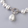 Round Shell Pearl Pendant Necklaces NJEW-P232-G-3