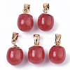 Top Golden Plated Natural White Jade Pendants G-T131-03R-1
