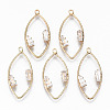 Brass Micro Pave Cubic Zirconia Pendants KK-S359-35B-RS-1