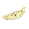 Alloy Crystal Rhinestone & Plastic Pearl Feather Brooch for Women JEWB-M045-08LG-2